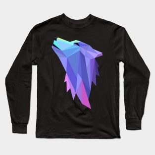 Wolf Polygon Purple Howling Beautiful Long Sleeve T-Shirt